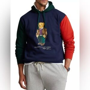 🌸NEW Polo by Ralph Lauren Men's Bear Graphic Hoodie  Sz LT NWT.